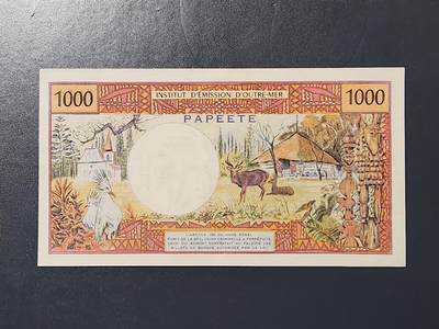 2月15号晚上8点 外国纸币自动截拍第26场 - 大溪地1000法郎极美品