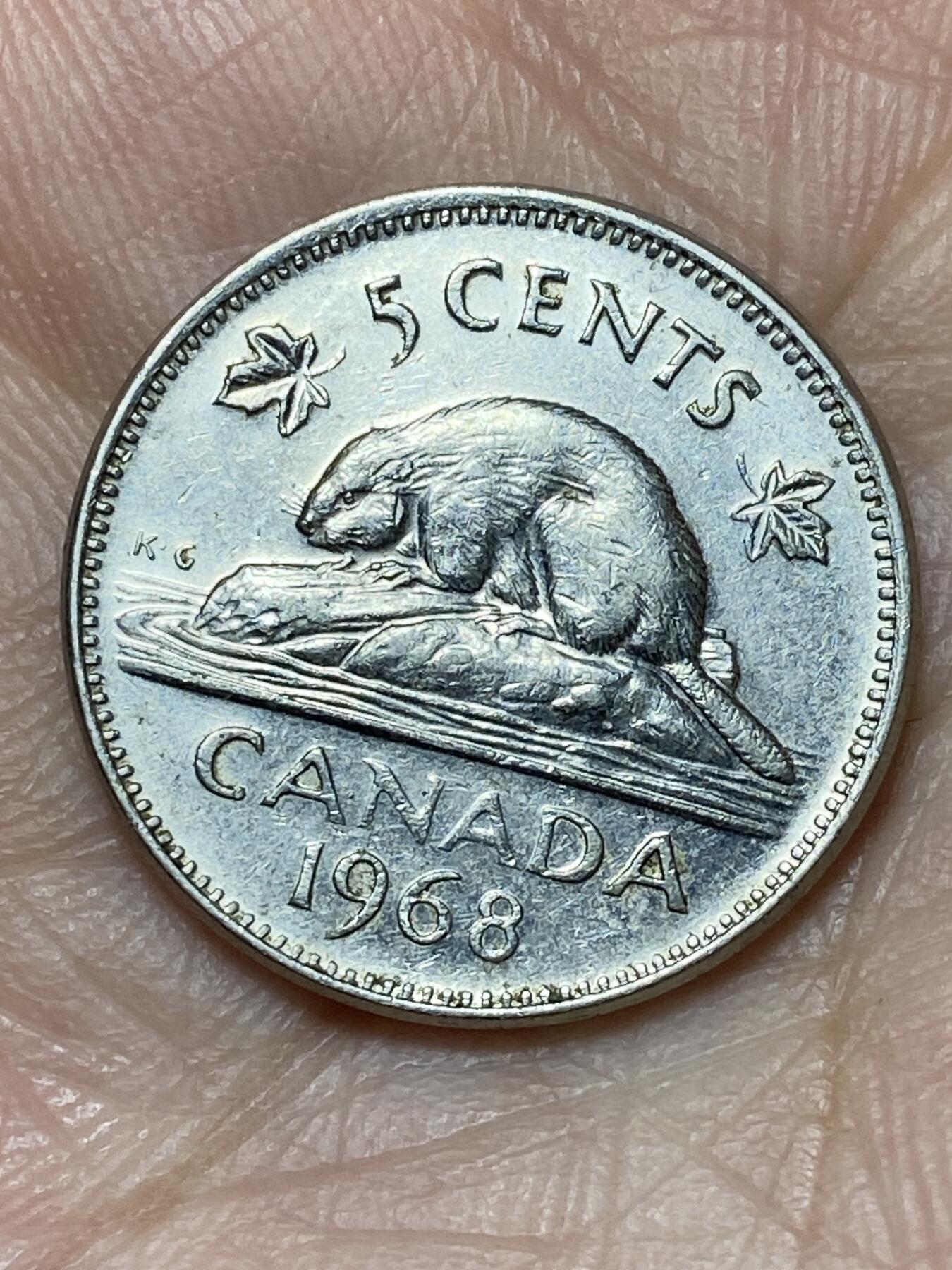 2026年第二十七场(总第一百九十六场）外国好品散币场(免佣金) 加拿大🇨🇦1968年5分(伊丽莎白二世中年花冠第一版)