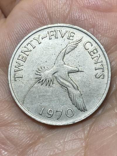 2026年第二十七场(总第一百九十六场）外国好品散币场(免佣金) - 百慕大🇧🇲1970年25分(第一版)