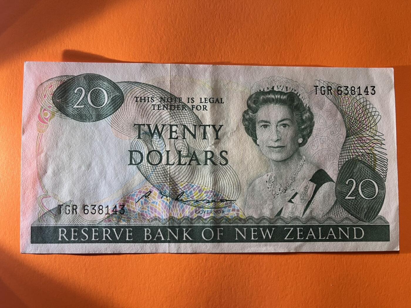 世界各国纸币拍卖 新西兰20元 实物图