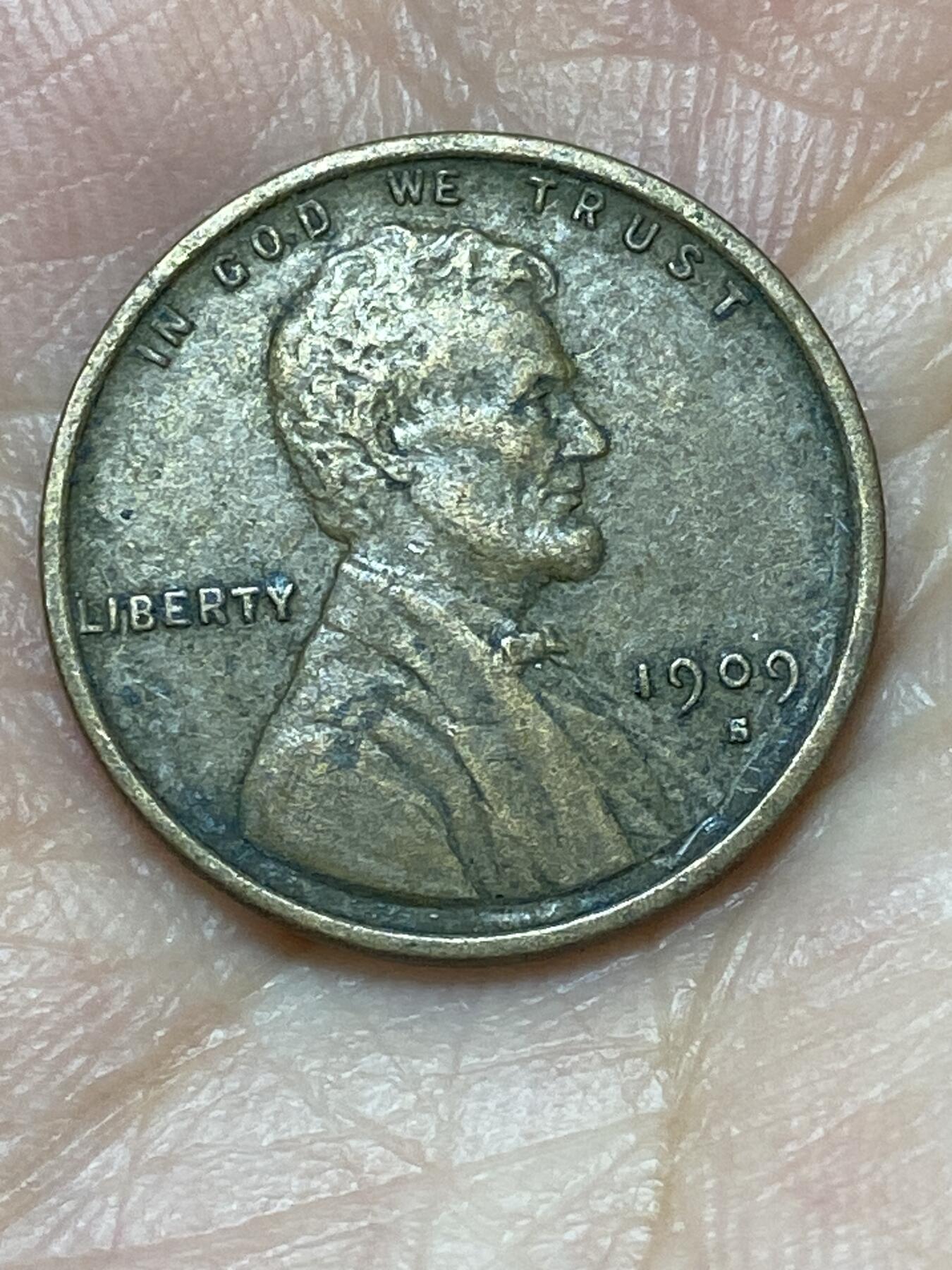 2026年第二十七场(总第一百九十六场）外国好品散币场(免佣金) 稀少早期年份–美国🇺🇸1909年1分(林肯一分第一版，S标旧金山造)