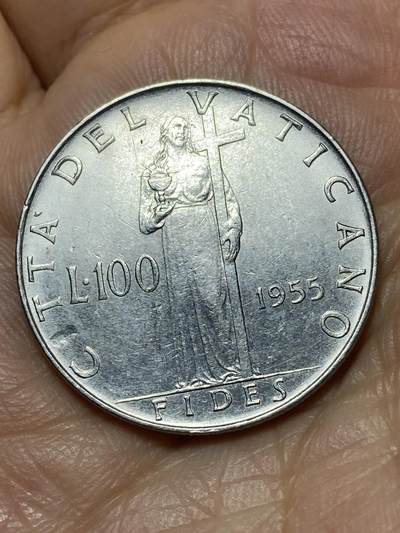 2026年第二十七场(总第一百九十六场）外国好品散币场(免佣金) - 梵蒂冈🇻🇦1955年100里拉(庇护十二世时期第五套)