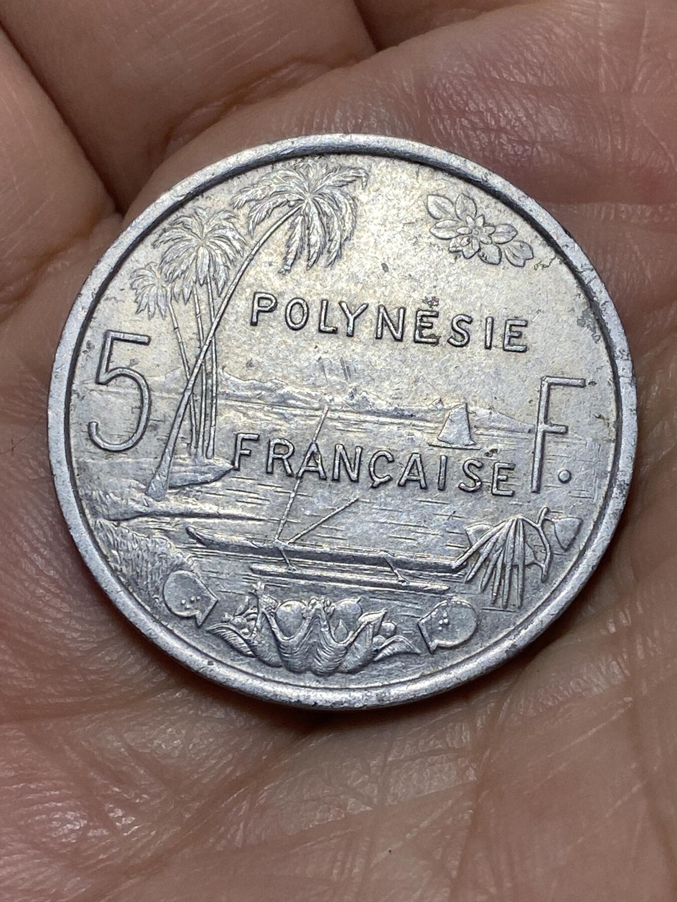 2026年第二十七场(总第一百九十六场）外国好品散币场(免佣金) 法属波利尼西亚🇵🇫1965年5法郎(第一版)