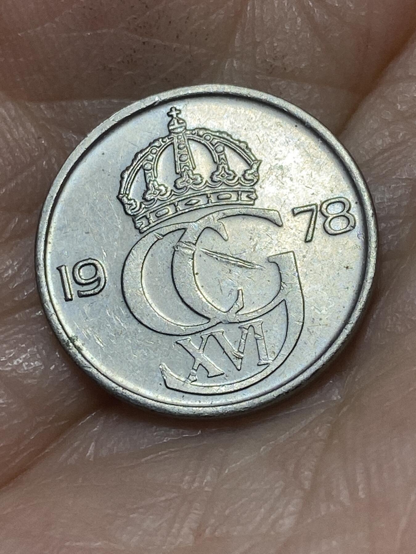 2026年第二十六场(总第一百九十五场）外国好品散币场(免佣金) 瑞典🇸🇪1978年25欧尔(卡尔十六世古斯塔夫，第一版，U标)