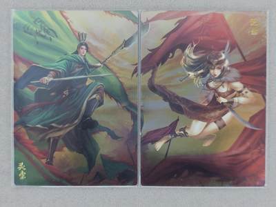 买就送PR！！龙虎卡牌-七六场（满200元包邮，无佣金，每周六结拍，欢迎送拍） - 镜面卡2张 锦绣三国 关索&花鬓 双拼