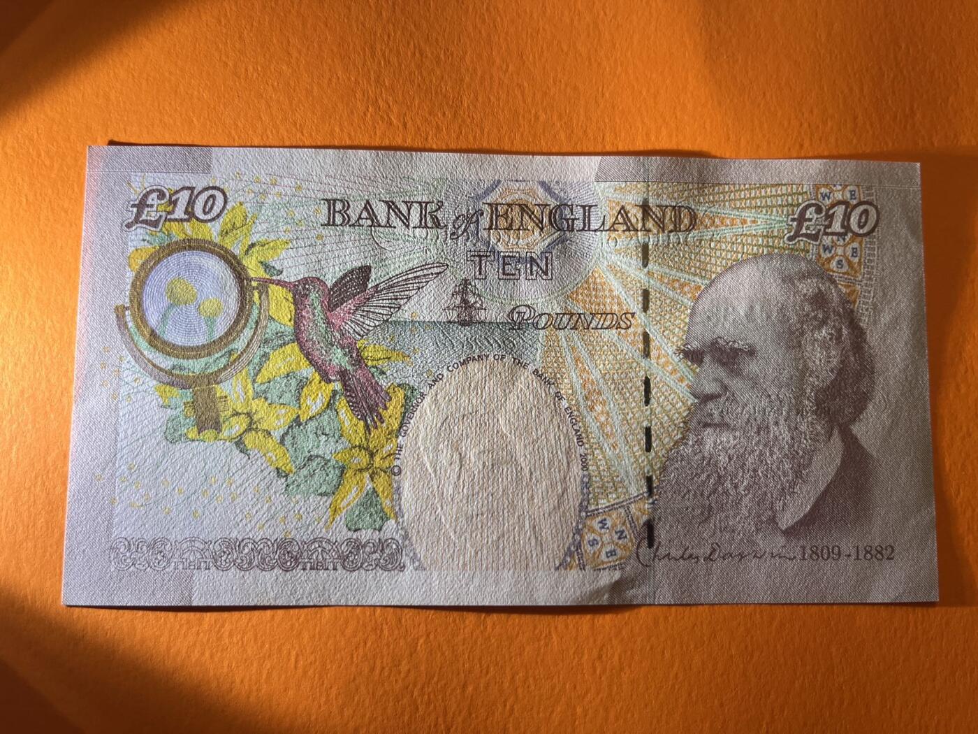 世界各国纸币拍卖 英国2000年 10英镑 实物图