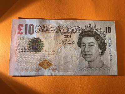 世界各国纸币拍卖 - 英国2000年 10英镑实物图