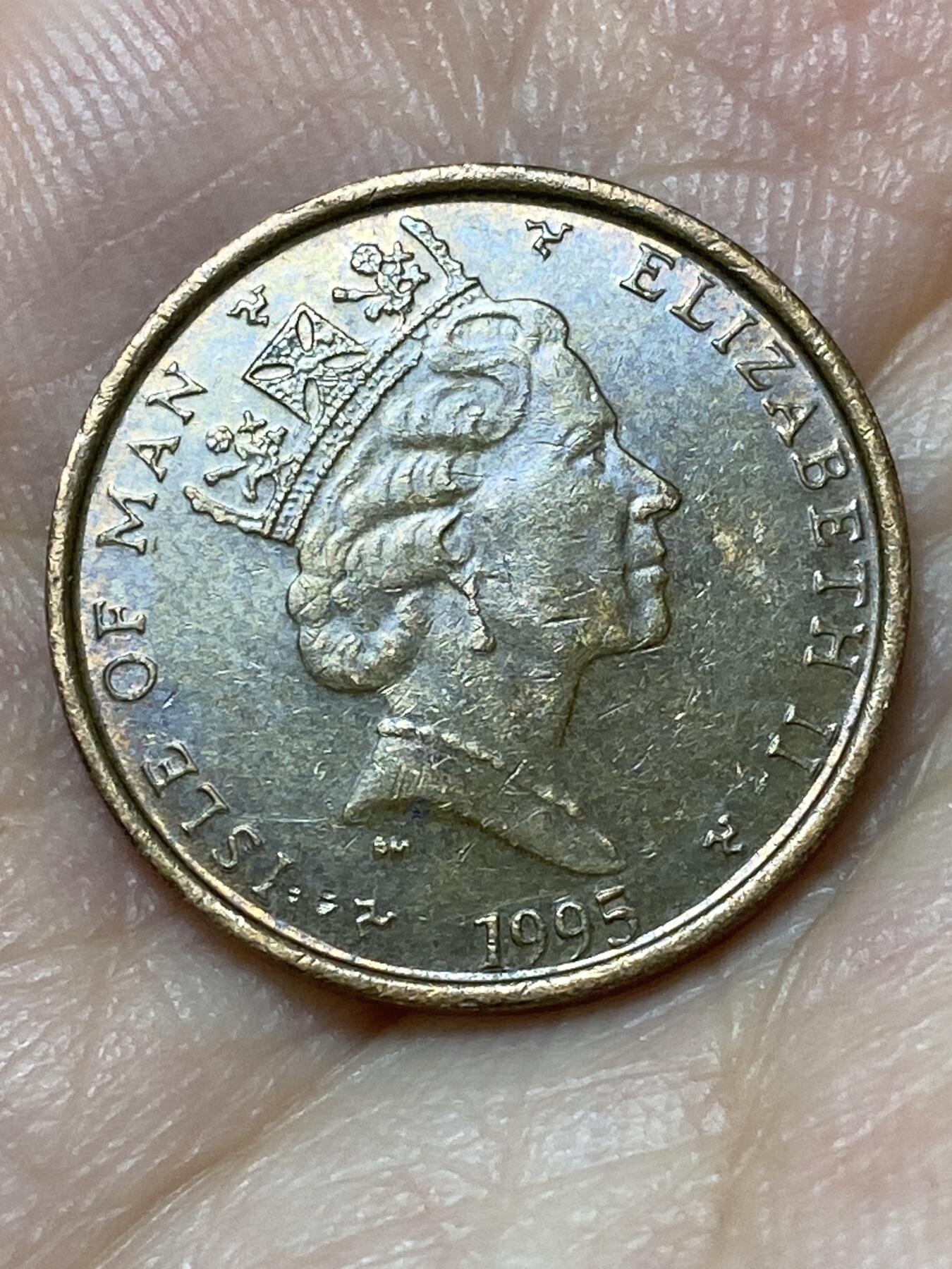 2026年第二十七场(总第一百九十六场）外国好品散币场(免佣金) 英属马恩岛🇮🇲1995年1便士(伊丽莎白二世中年高冠，第二套)