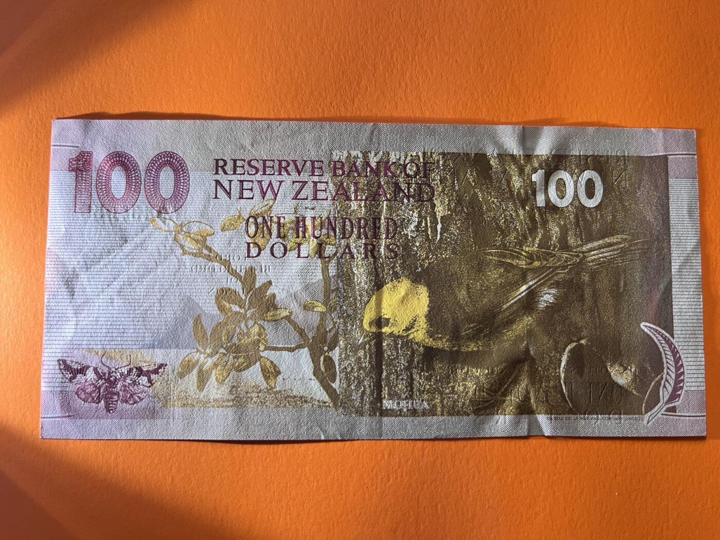世界各国纸币拍卖 1992年 新西兰100元 实物图