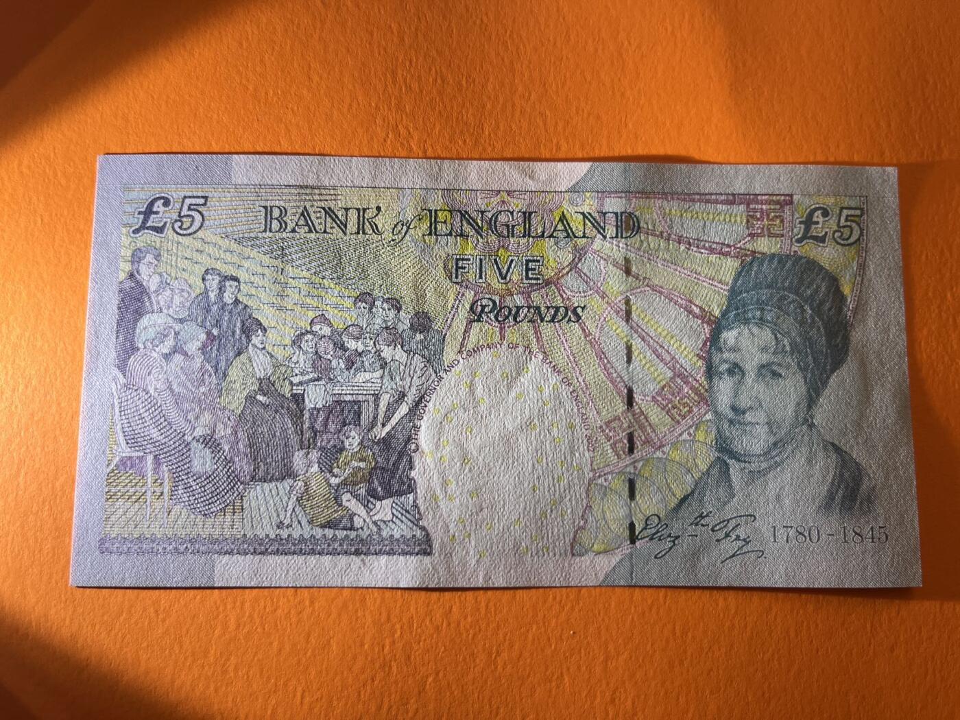 世界各国纸币拍卖 英国5英镑 实物图