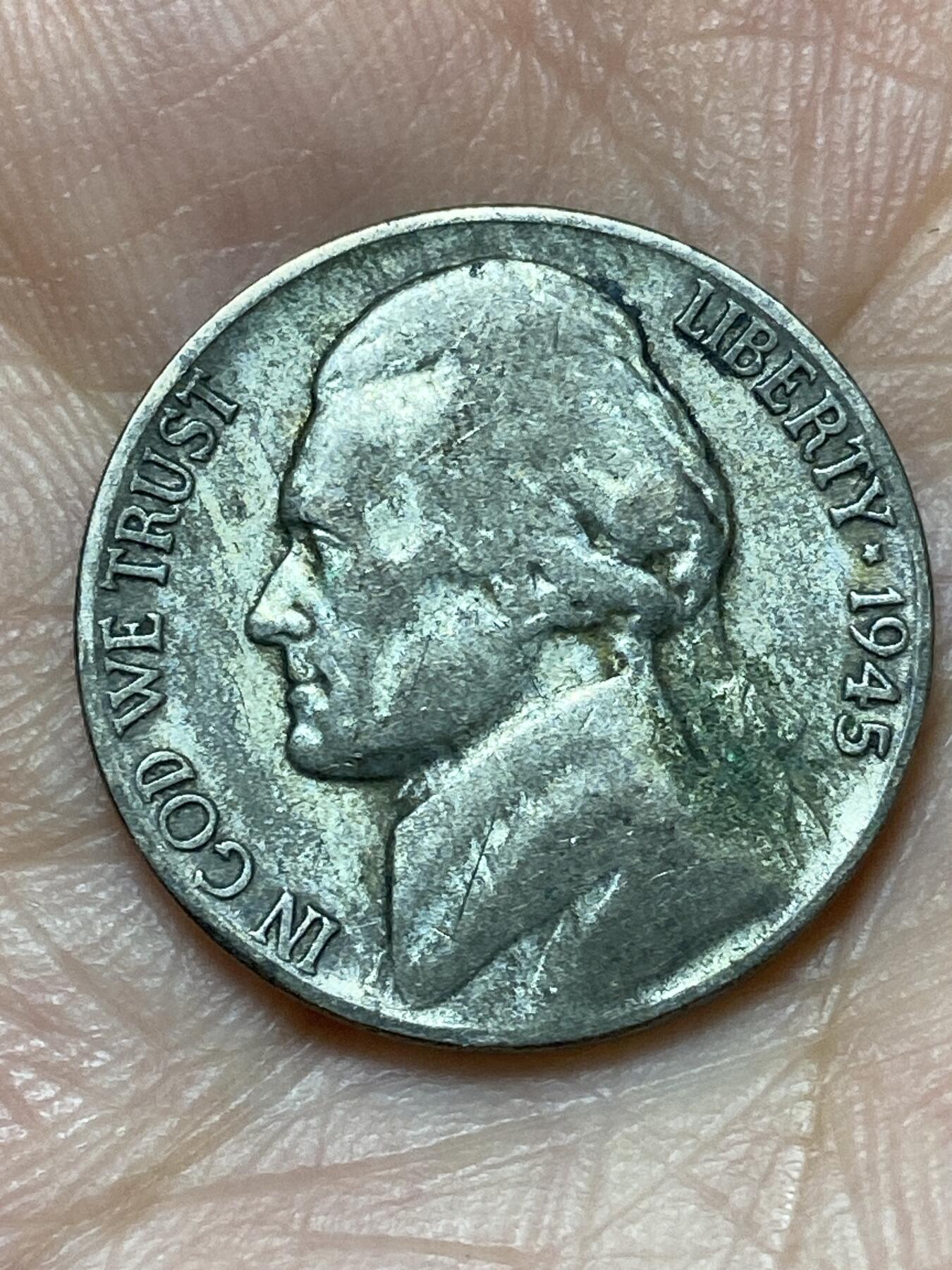 2026年第二十七场(总第一百九十六场）外国好品散币场(免佣金) 美国🇺🇸1945年5分银币(杰斐逊5分第二版，P标费城造，350银)