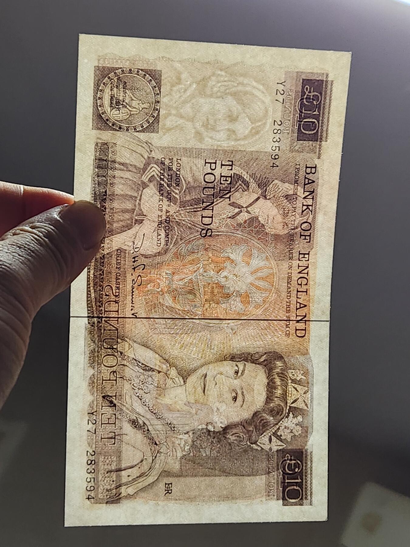 2月15号晚上8点 外国纸币自动截拍第26场 英格兰银行 D序列10镑(南丁格尔) David H.F.S签字 几乎全新