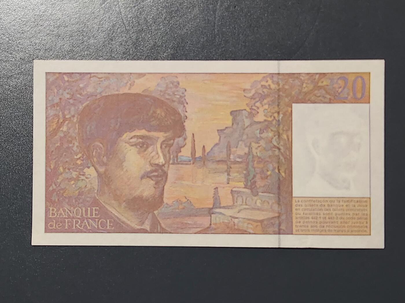 2月15号晚上8点 外国纸币自动截拍第26场 20法郎几乎全新