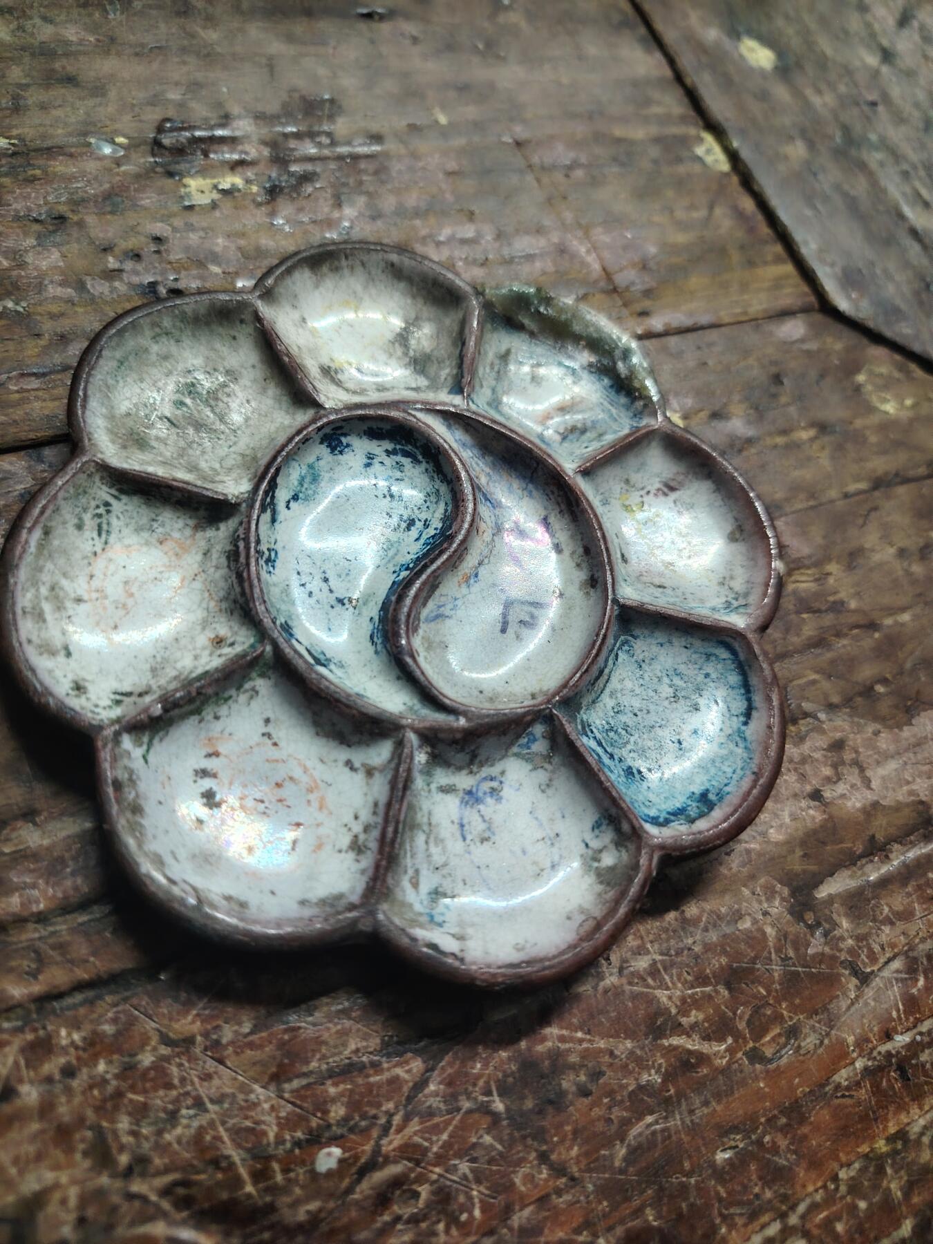 清晚中，青花，粉彩。文房四宝，