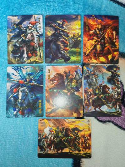 买就送PR！！龙虎卡牌-七六场（满200元包邮，无佣金，每周六结拍，欢迎送拍） - 普卡7张 百里卡牌 嘉宁水浒 -水浒五虎&合体卡 (有出厂瑕疵 介意勿拍)