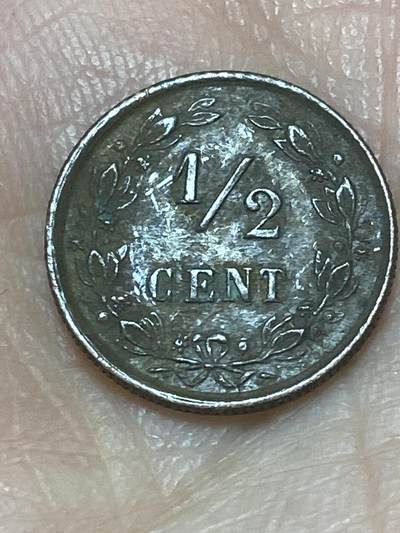 2026年第二十六场(总第一百九十五场）外国好品散币场(免佣金) - 荷兰🇳🇱1885年1/2分(威廉三世时期，Broadaxe–宽刃斧标)