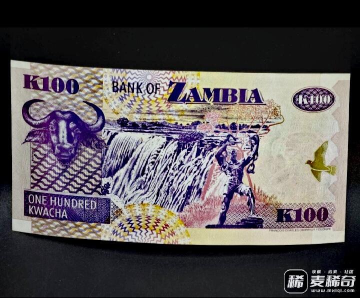 全新赞比亚2006年100克瓦查靓品纸币