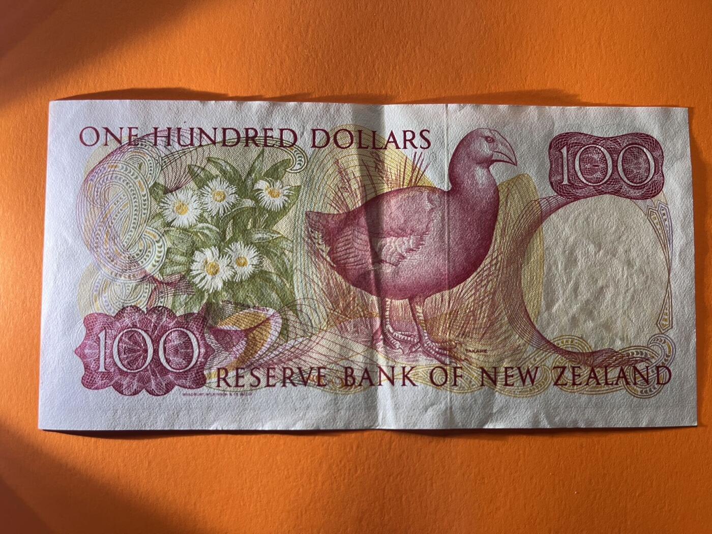 世界各国纸币拍卖 1985年 新西兰100元 实物图