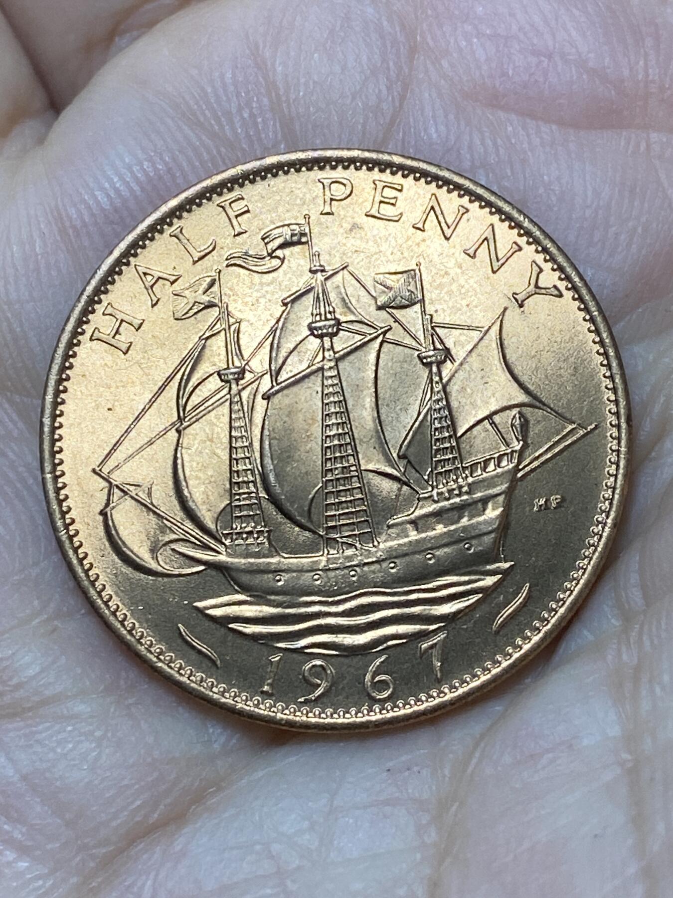 2026年第二十七场(总第一百九十六场）外国好品散币场(免佣金) 原光好品–英国🇬🇧1967年半便士(伊丽莎白二世青年桂冠第二版，普制币关门年)
