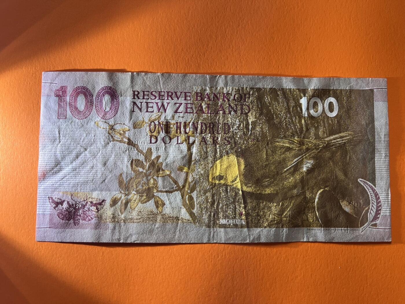 世界各国纸币拍卖 1992年 新西兰100元 实物图