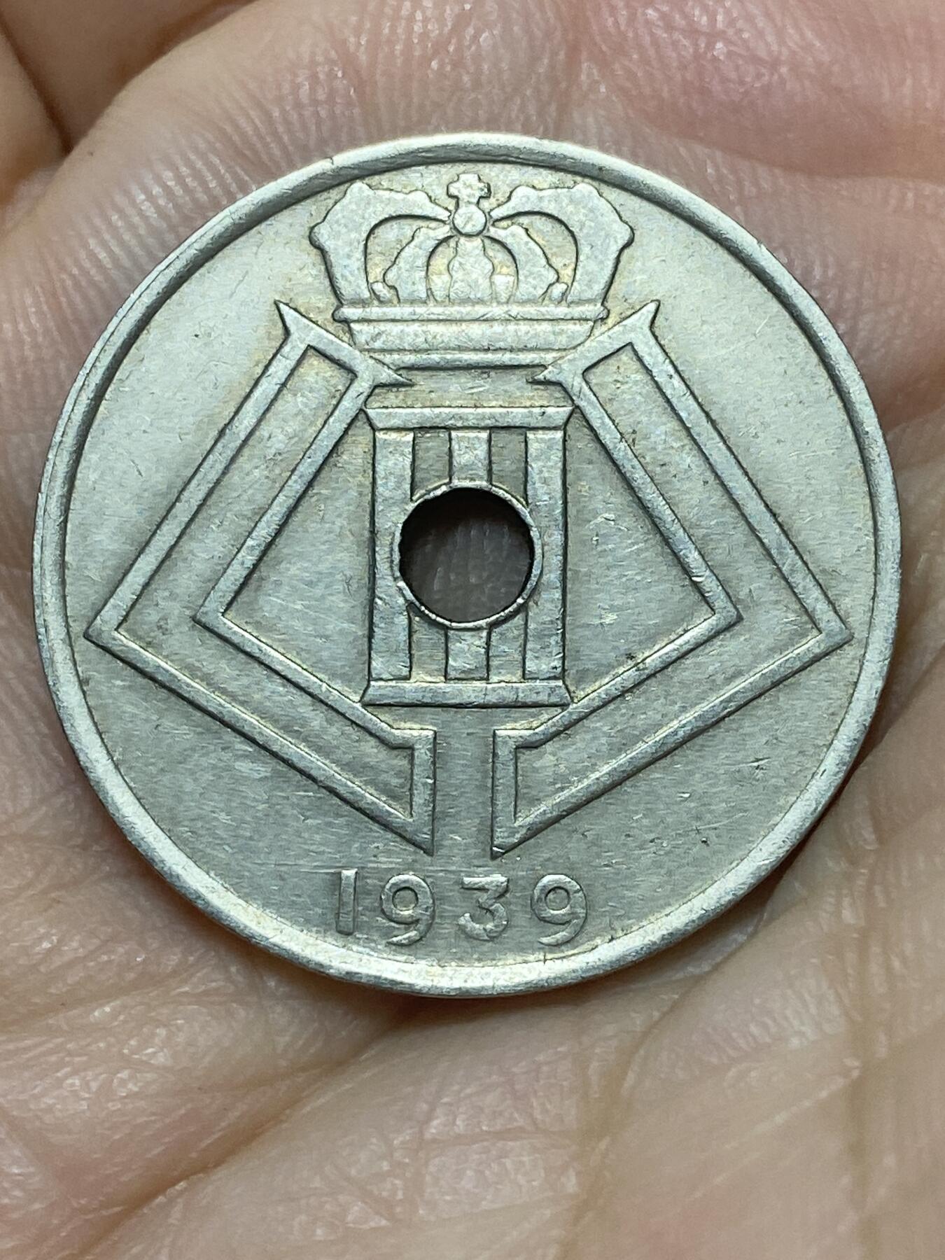 2026年第二十六场(总第一百九十五场）外国好品散币场(免佣金) 比利时🇧🇪1939年25分(利奥波德三世，法语–荷语版)