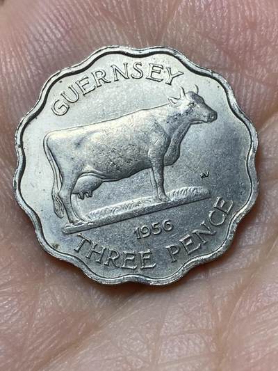 2026年第二十七场(总第一百九十六场）外国好品散币场(免佣金) - 英属根西岛🇬🇬1956年3便士(伊丽莎白二世时期第一版，薄版)