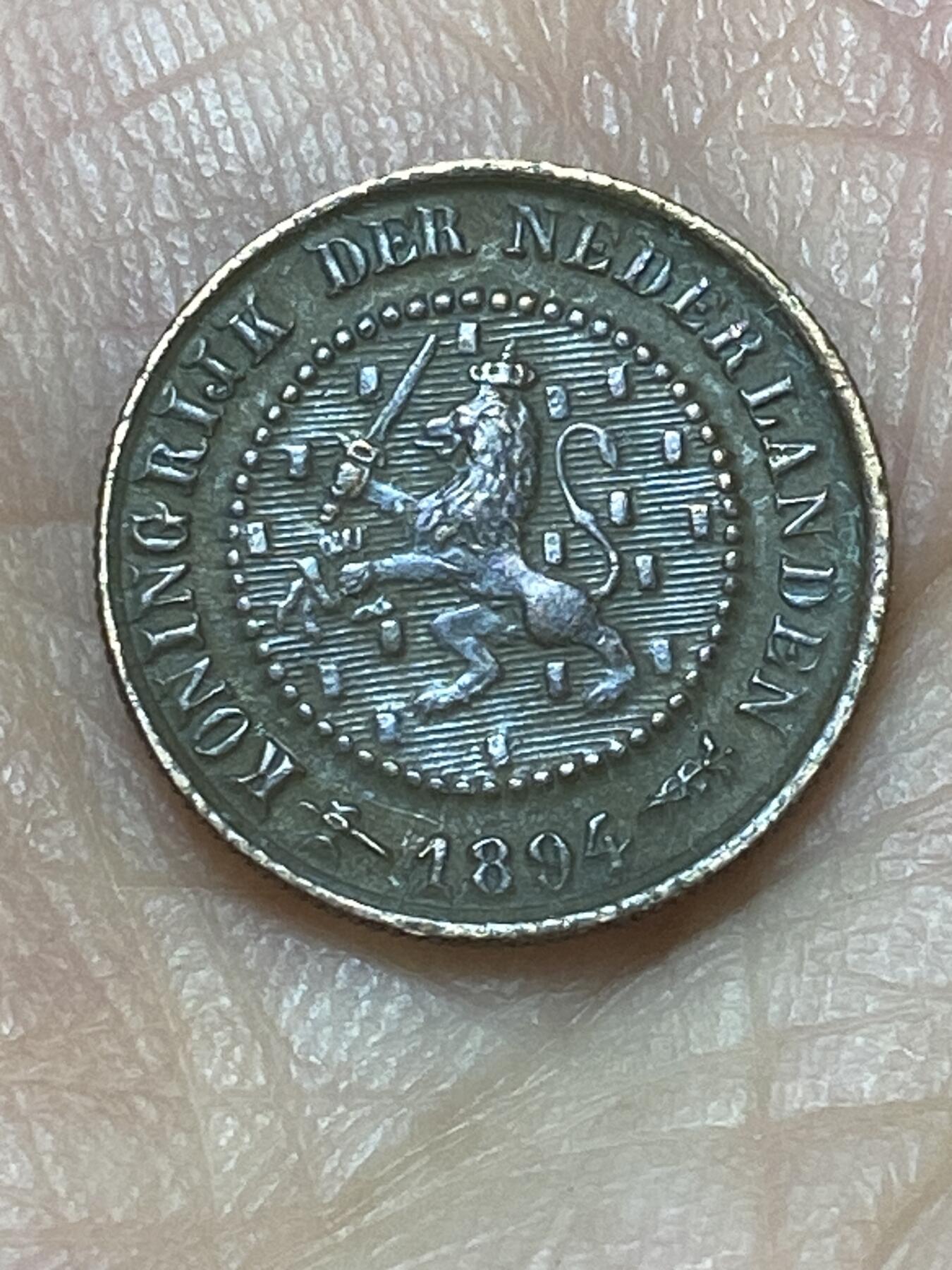 2026年第二十六场(总第一百九十五场）外国好品散币场(免佣金) 荷兰🇳🇱1894年1/2分(威廉明娜女王第一版，Halberd–长戟标)