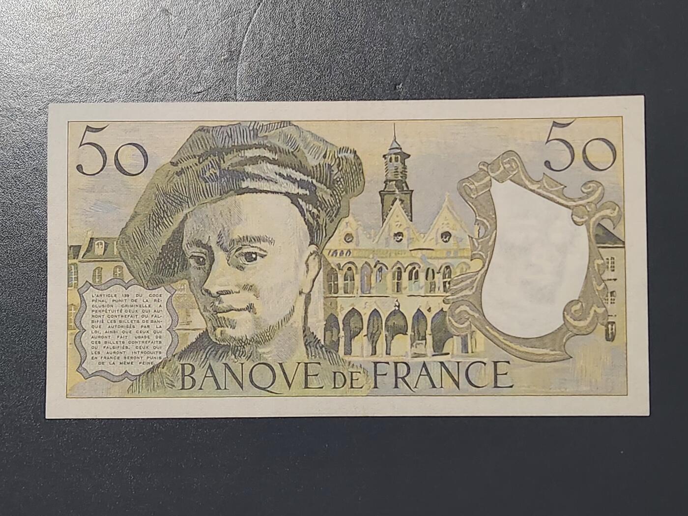 2月15号晚上8点 外国纸币自动截拍第26场 50法郎几乎全新