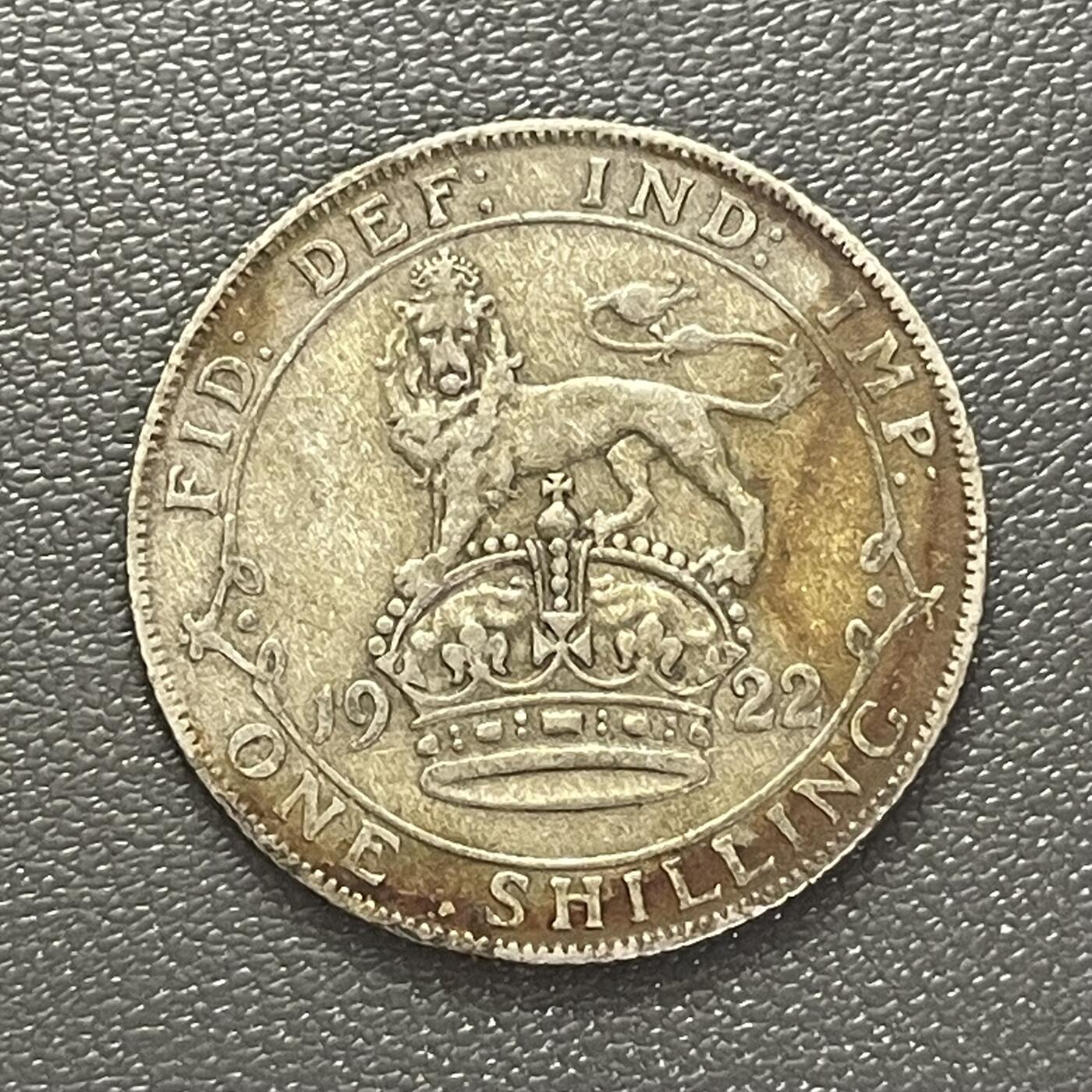 回流0301 英国1922年乔治五世1先令银币 银价5.66*50%*23=65元