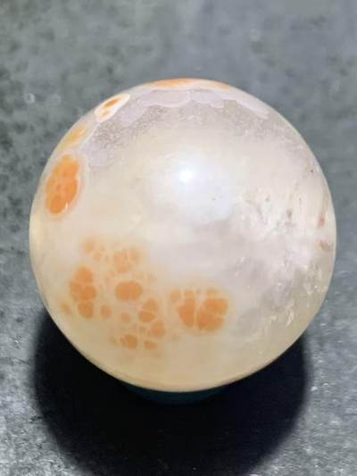 精美冰飘朱砂纹糖心料战国红玛瑙圆珠一颗！ - 精美冰飘朱砂纹糖心料战国红玛瑙圆珠一颗！