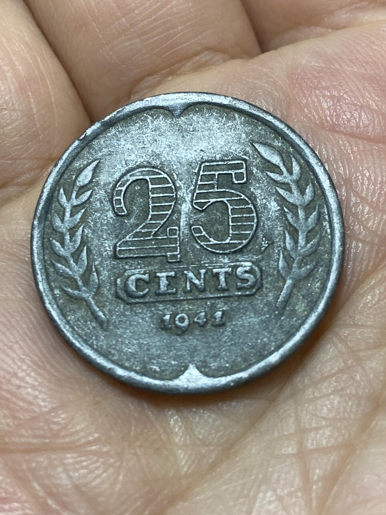 2026年第二十六场(总第一百九十五场）外国好品散币场(免佣金) 荷兰🇳🇱1941年25分(二战德国占领时期)