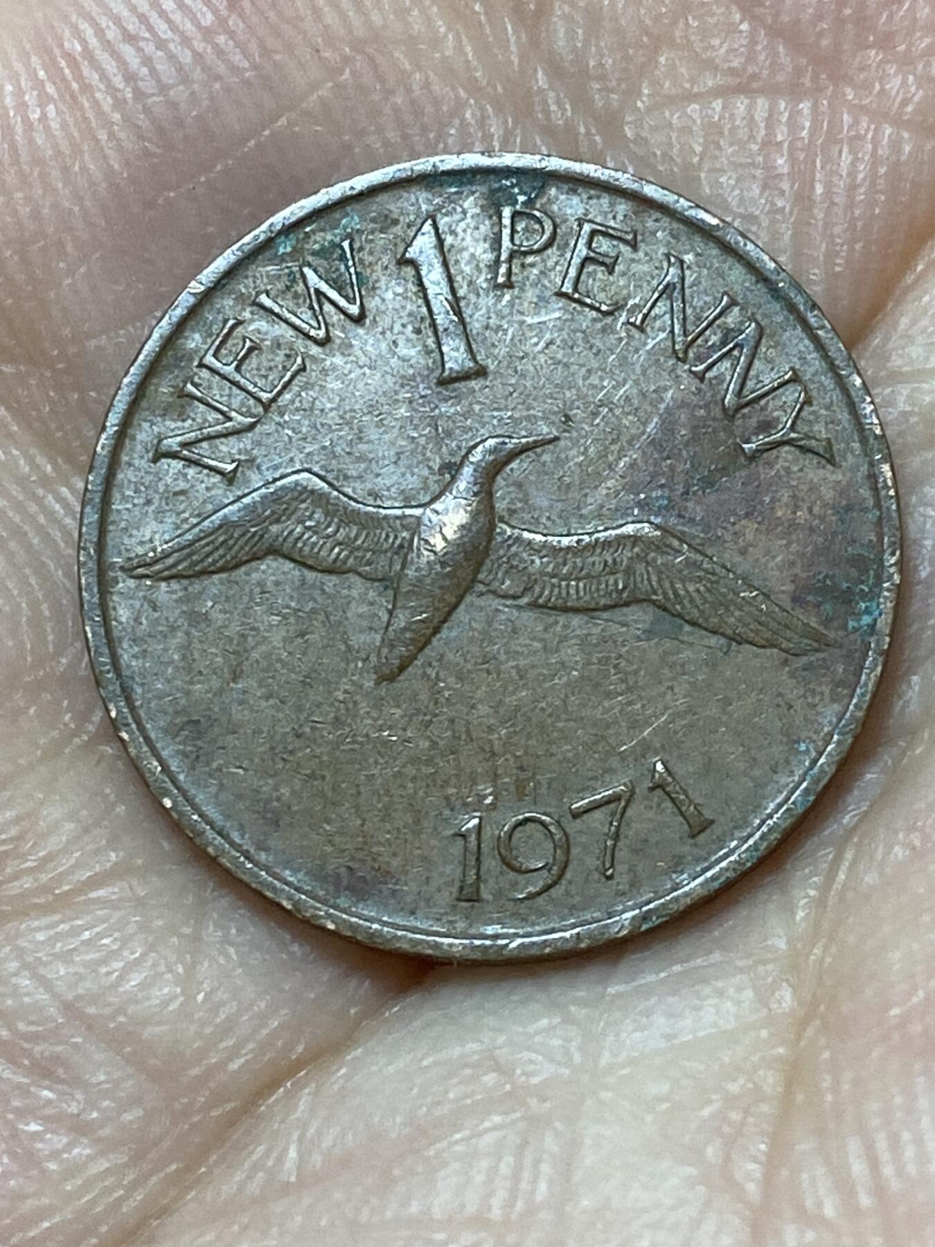 2026年第二十七场(总第一百九十六场）外国好品散币场(免佣金) 英属根西岛🇬🇬1971年1新便士(伊丽莎白二世时期，十进制第一套首发年)