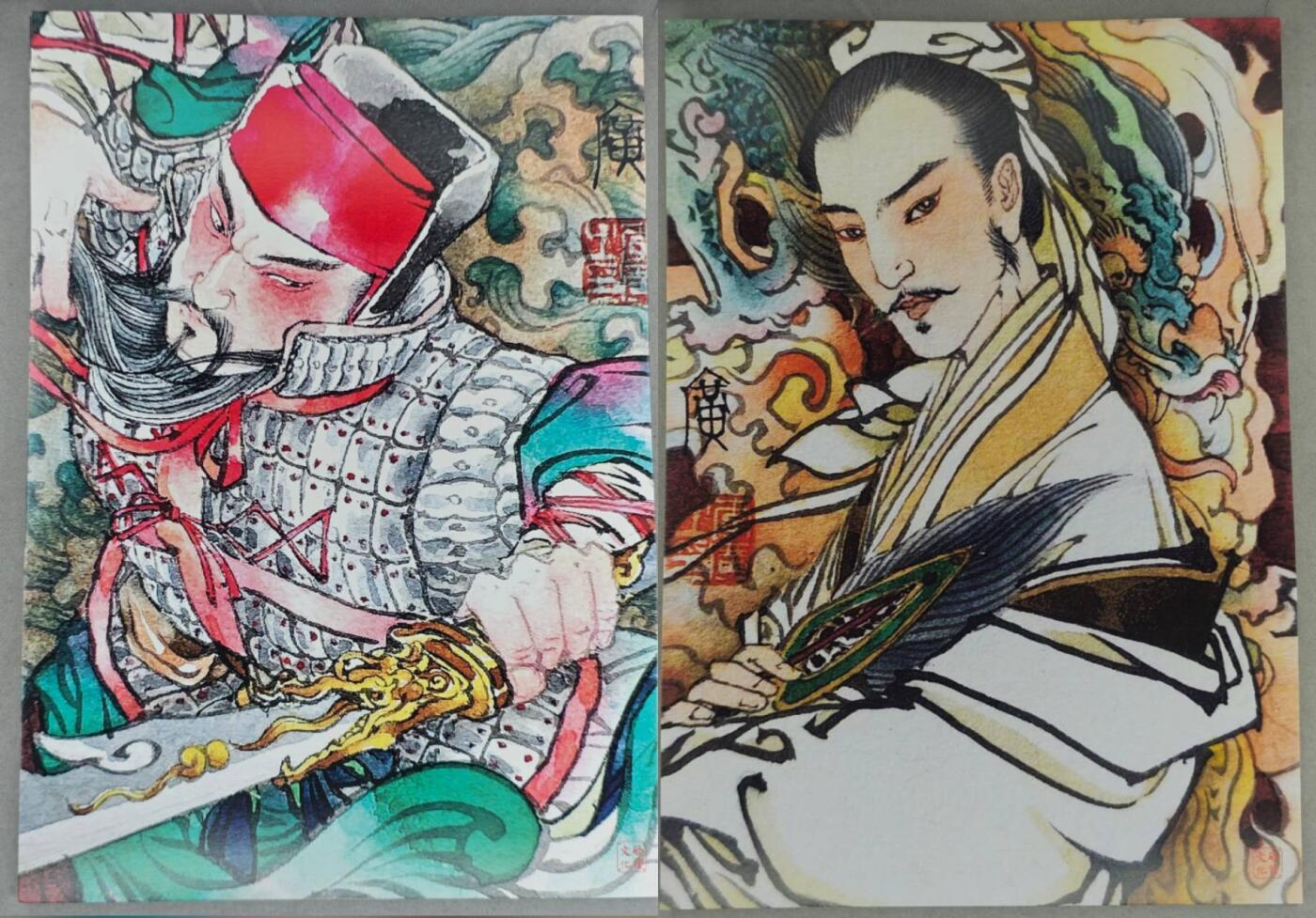 买就送PR！！龙虎卡牌-七六场（满200元包邮，无佣金，每周六结拍，欢迎送拍） A4色纸2张 启读 李广 - 关羽&诸葛亮