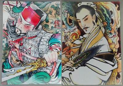 买就送PR！！龙虎卡牌-七六场（满200元包邮，无佣金，每周六结拍，欢迎送拍） - A4色纸2张 启读 李广 - 关羽&诸葛亮