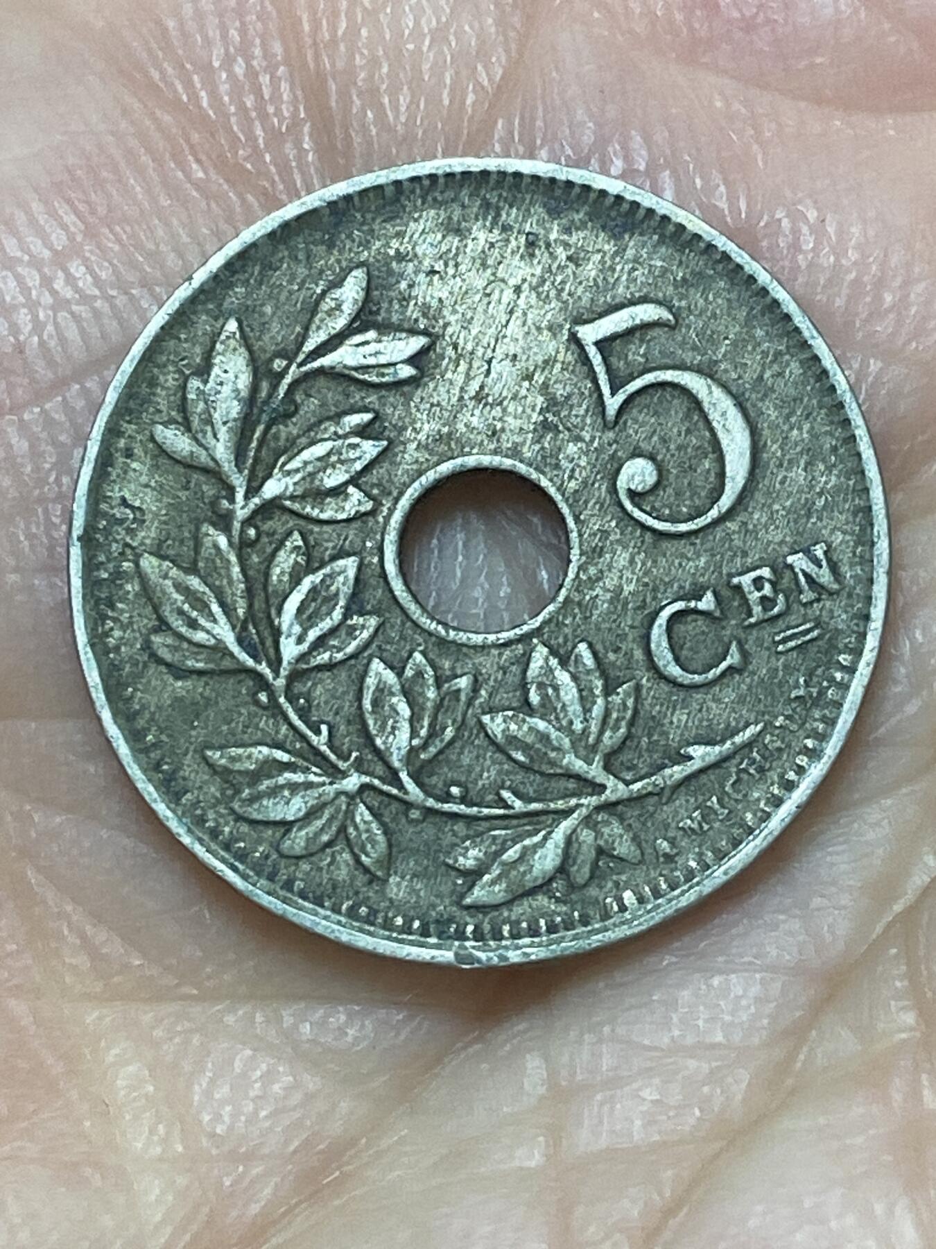 2026年第二十六场(总第一百九十五场）外国好品散币场(免佣金) 比利时🇧🇪1922年5分(阿尔贝一世时期，荷语版)