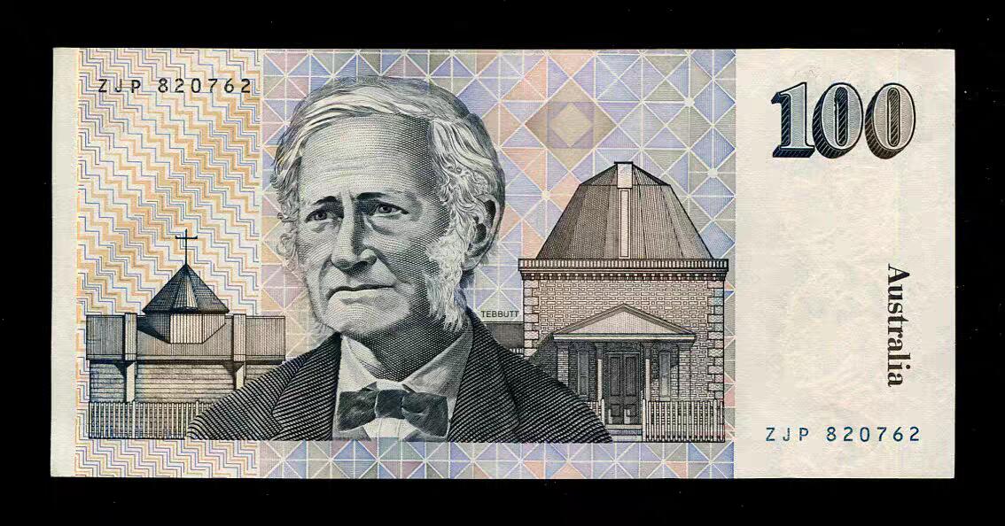 2月15号晚上8点 外国纸币自动截拍第26场 澳大利亚 1984-1992年100元 1992年A.S.Cole签名版 稀少 近全新