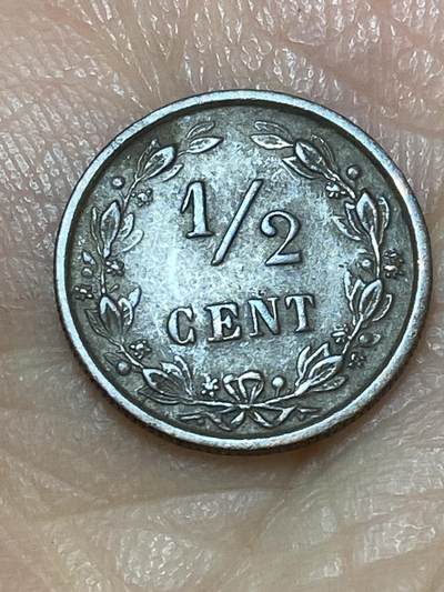 2026年第二十六场(总第一百九十五场）外国好品散币场(免佣金) - 荷兰🇳🇱1884年1/2分(威廉三世时期，Broadaxe–宽刃斧标)
