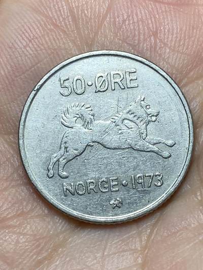 2026年第二十七场(总第一百九十六场）外国好品散币场(免佣金) - 挪威🇳🇴1973年50欧尔(奥拉夫五世时期第一套)