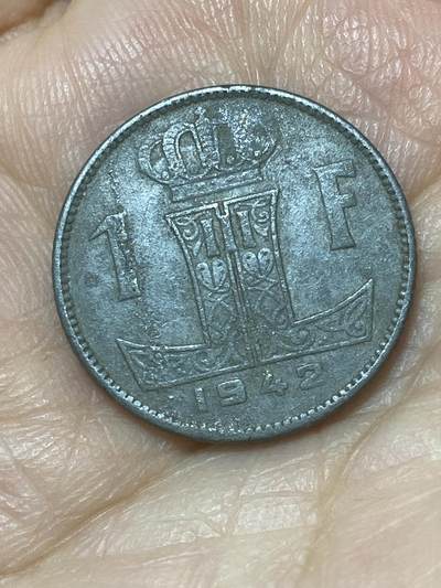 2026年第二十六场(总第一百九十五场）外国好品散币场(免佣金) - 比利时🇧🇪1942年1法郎(二战德国占领时期，左法语右荷语版)