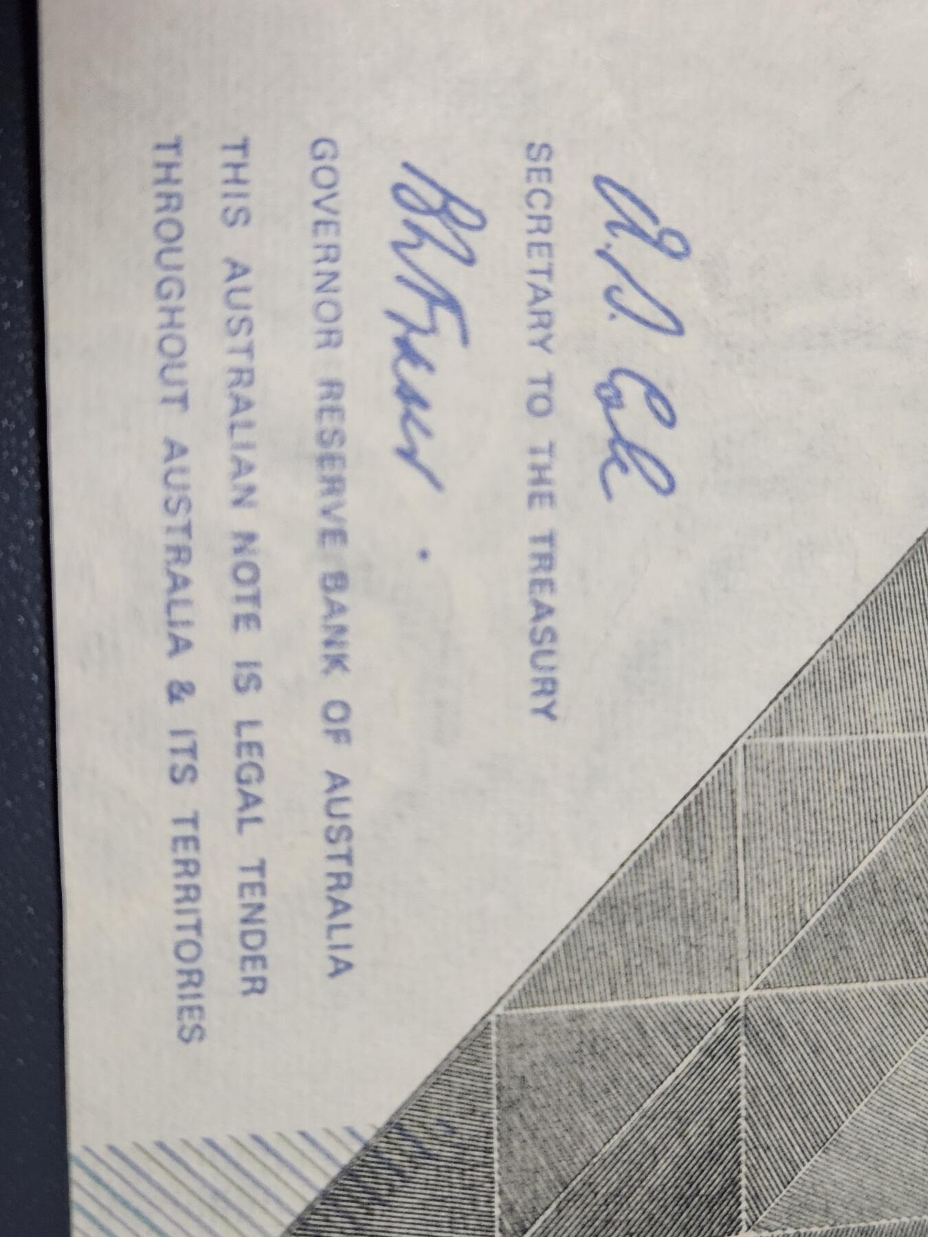 2月15号晚上8点 外国纸币自动截拍第26场 澳大利亚 1984-1992年100元 1992年A.S.Cole签名版 稀少 近全新