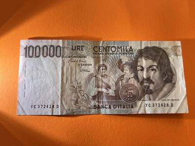 世界各国纸币拍卖 - 意大利1983年 100000里拉 实物图