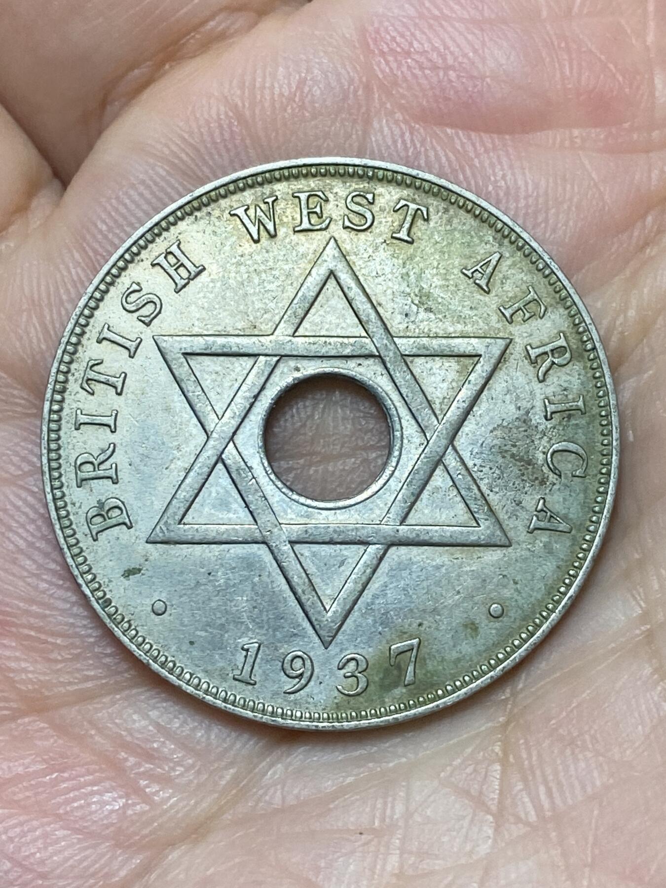 2026年第二十七场(总第一百九十六场）外国好品散币场(免佣金) 英属西非1937年1便士(乔治六世加冕年，第一版首发年，H标喜敦厂造)