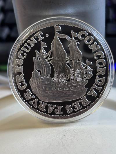 第191期拍卖 - 荷兰2021年复刻1786年6先令1盎司精制纪念银章，999银，发行1000枚