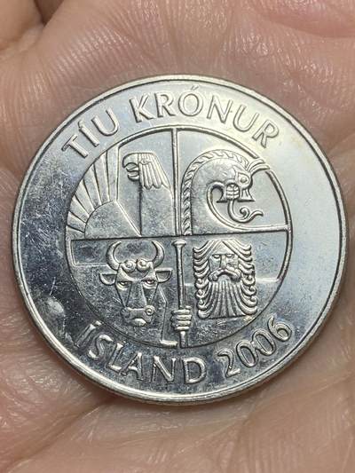 2026年第二十六场(总第一百九十五场）外国好品散币场(免佣金) - 冰岛🇮🇸2006年10克朗(共和国时期第二套第二版，有磁版)