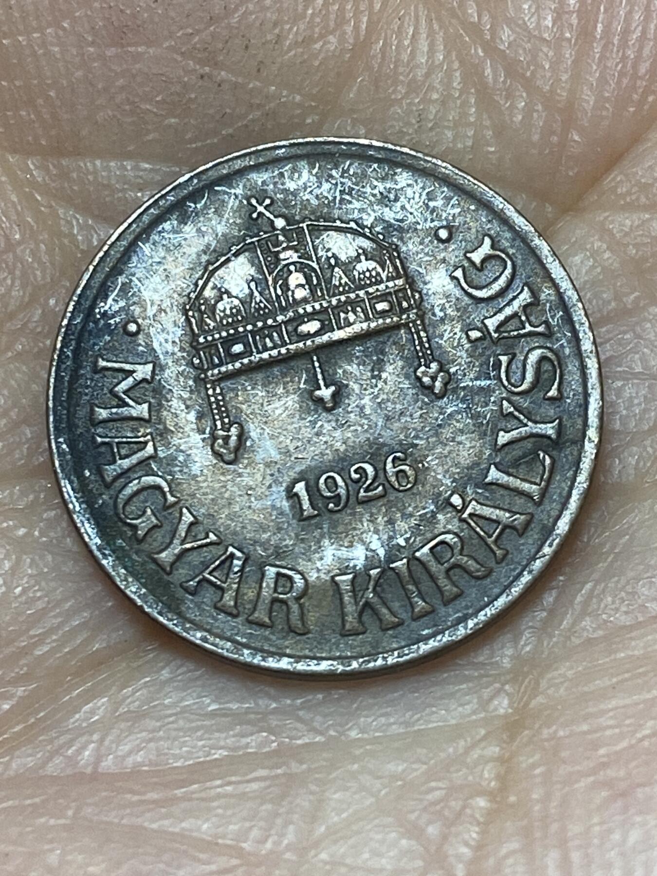 2026年第二十六场(总第一百九十五场）外国好品散币场(免佣金) 匈牙利1926年1菲勒(霍尔蒂摄政时期第一套，首发年)