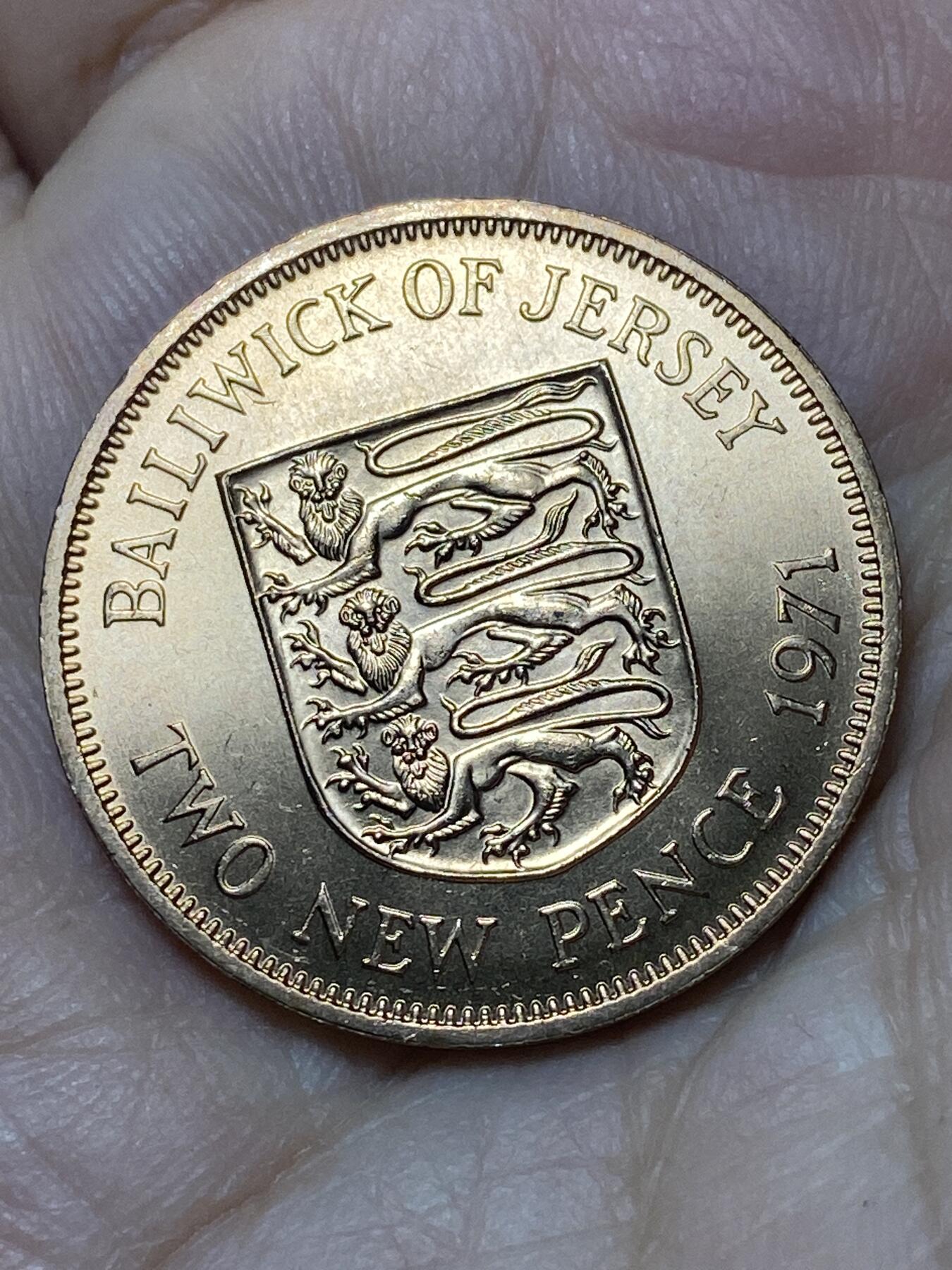 2026年第二十七场(总第一百九十六场）外国好品散币场(免佣金) 原光好品–英属泽西岛🇯🇪1971年2新便士(伊丽莎白二世中年花冠，十进制第一套首发年)