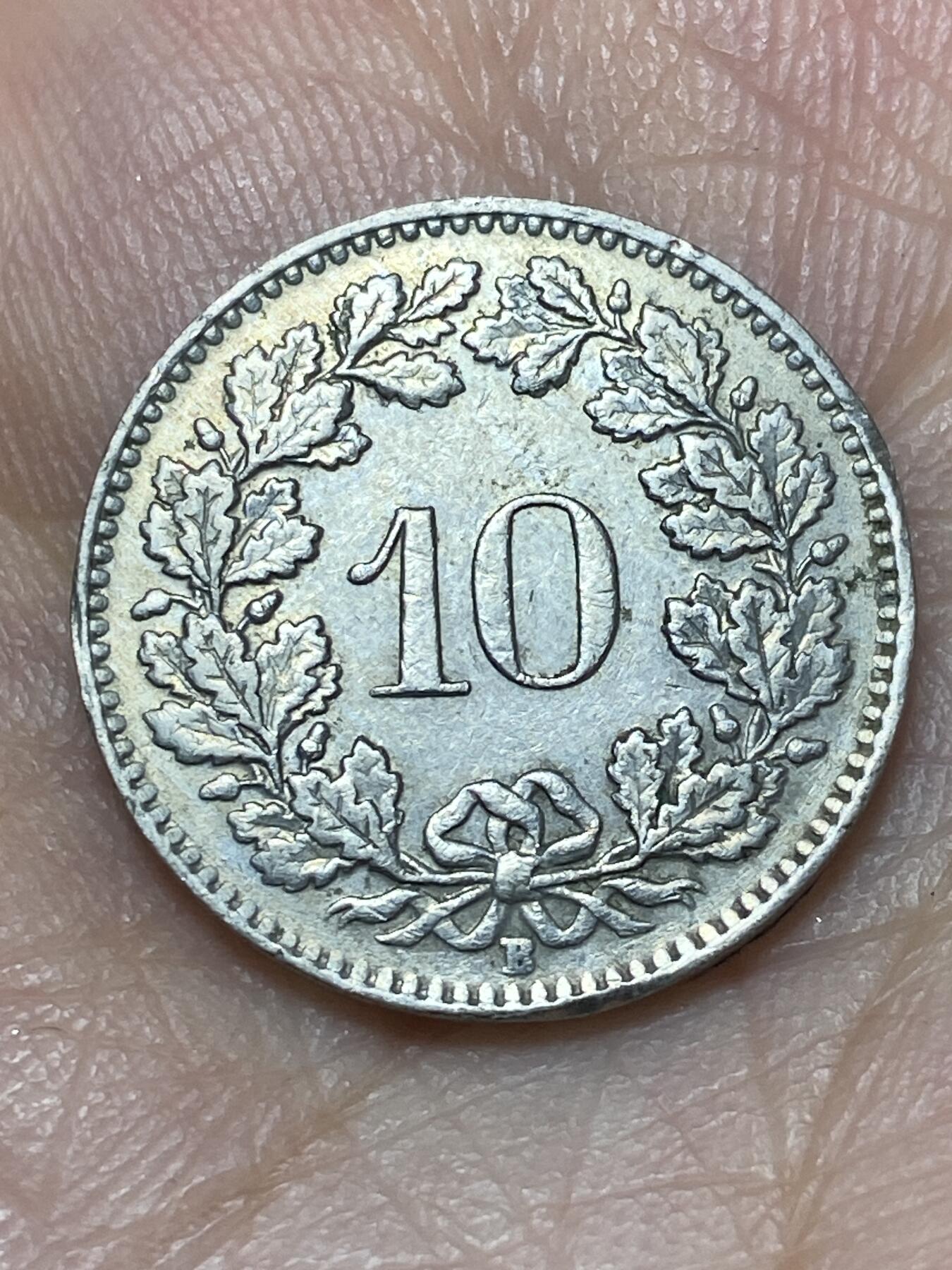 2026年第二十七场(总第一百九十六场）外国好品散币场(免佣金) 瑞士🇨🇭1954年10拉彭(第二版，B标伯尔尼造)