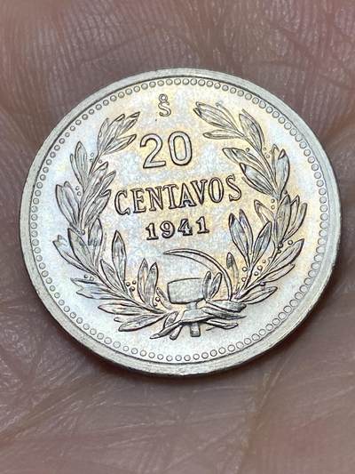 2026年第二十七场(总第一百九十六场）外国好品散币场(免佣金) - 好品–智利🇨🇱1941年20分(山底有签名版，关门年)