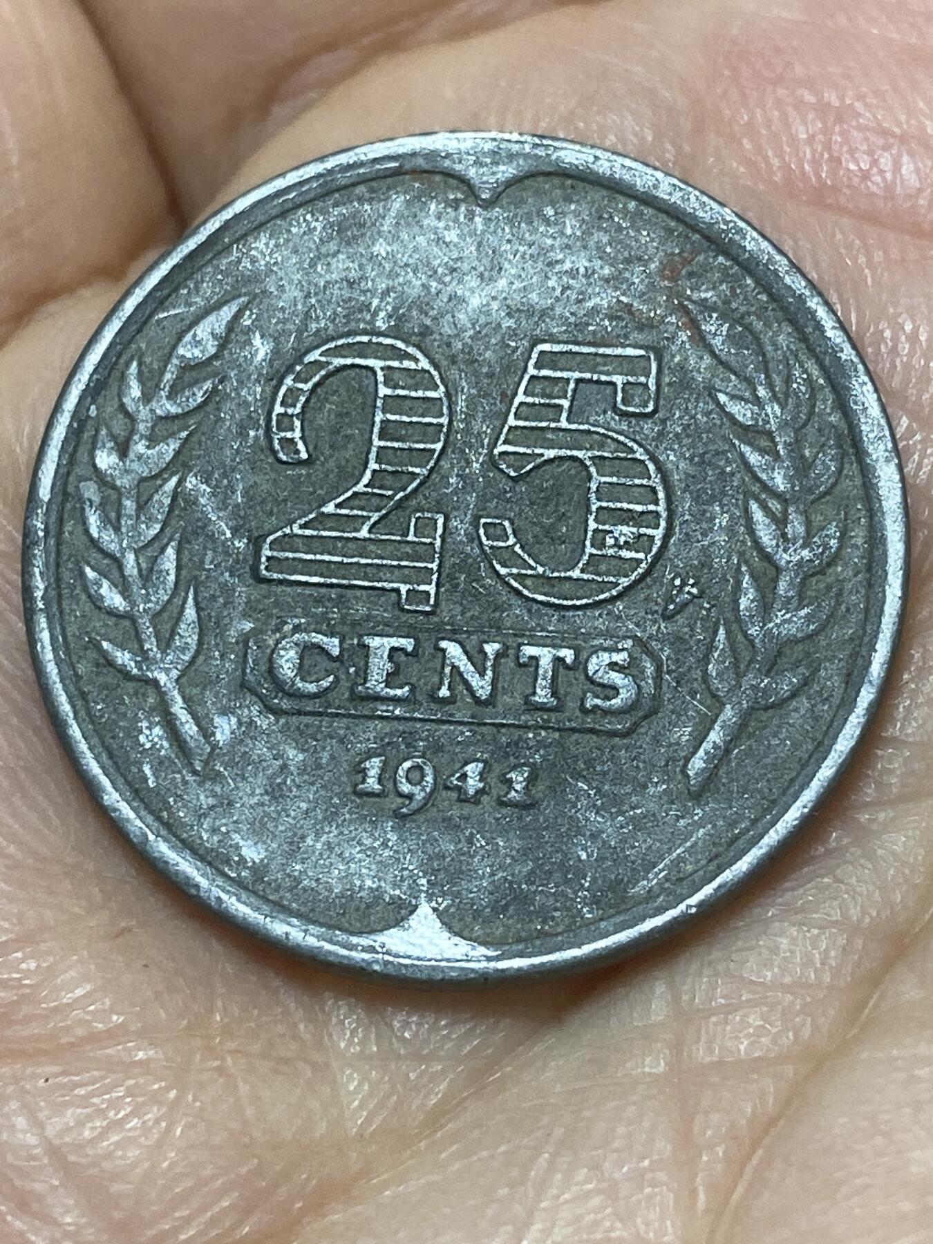 2026年第二十六场(总第一百九十五场）外国好品散币场(免佣金) 荷兰🇳🇱1941年25分(二战德国占领时期)