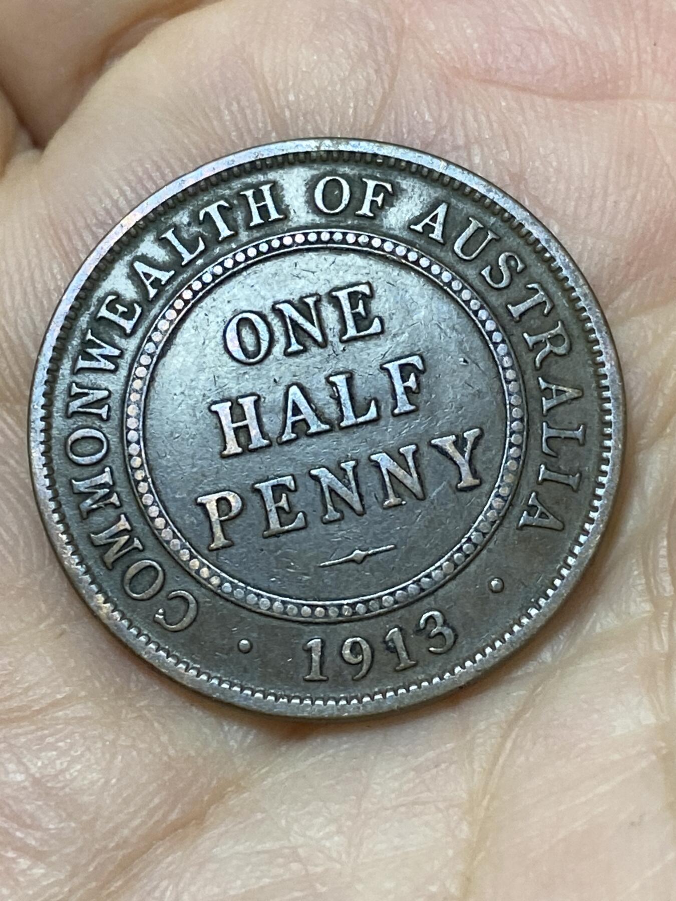 2026年第二十七场(总第一百九十六场）外国好品散币场(免佣金) 澳大利亚🇦🇺1913年1/2便士(乔治五世时期，Narrow –窄日期版)